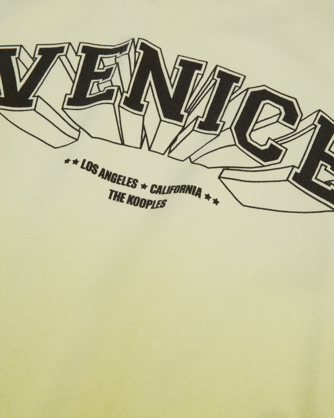 The Kooples WOMEN BRIGHT YELLOW gradient yellow t-shirt with venice serigraphy