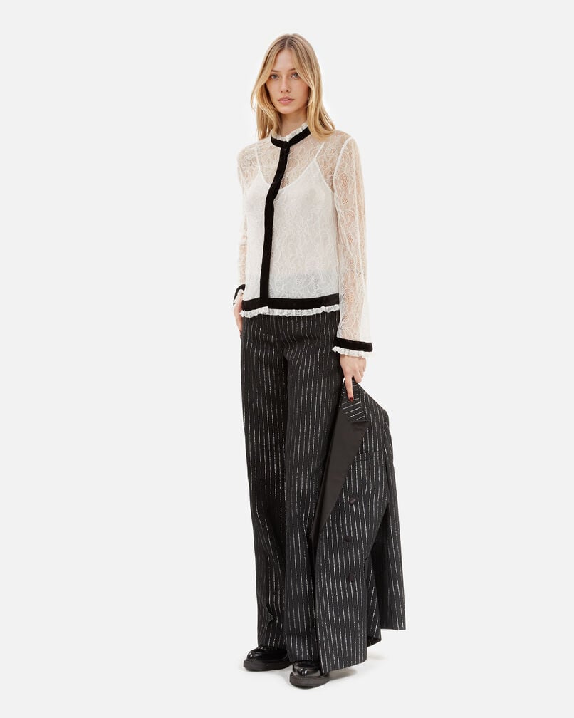 The Kooples DAMEN ECRU hemd aus ecrufarbener spitze