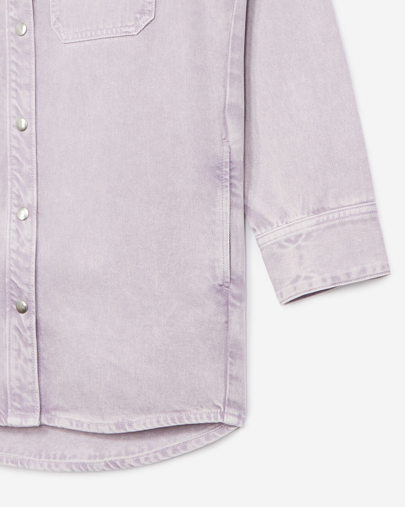 The Kooples MUJER LIGHT PURPLE camisa vaquera violeta amplia bolsillos