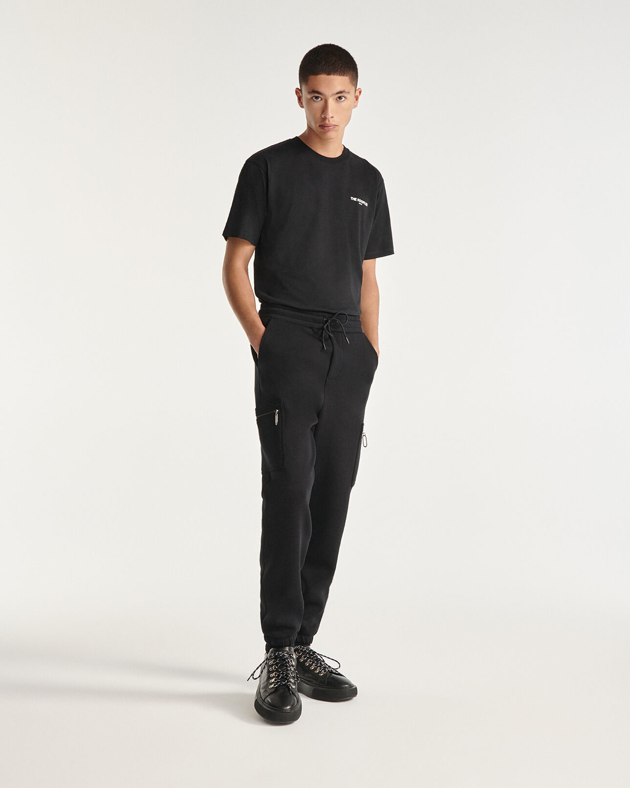 The Kooples HOMME BLACK jogging noir avec logo the kooples
