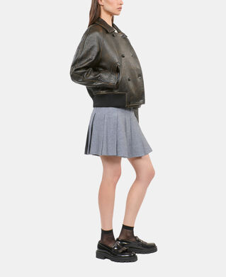 The Kooples FEMME DARK BROWN blouson en cuir marron