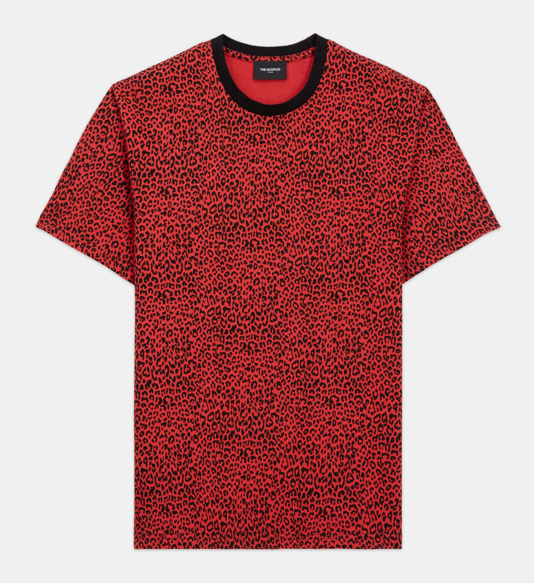 Red leopard print T shirt The Kooples US