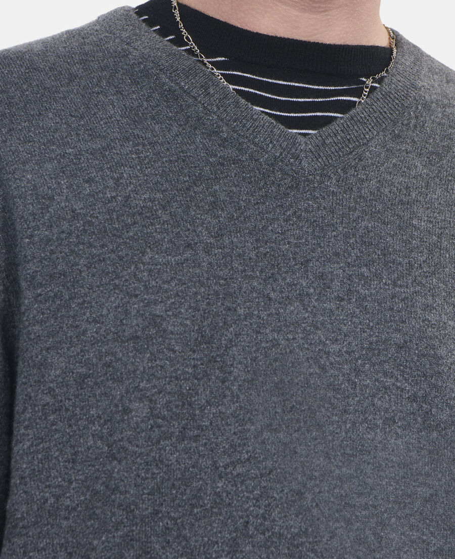 The Kooples HOMME ANTHRACITE MELANGE pull en cachemire gris