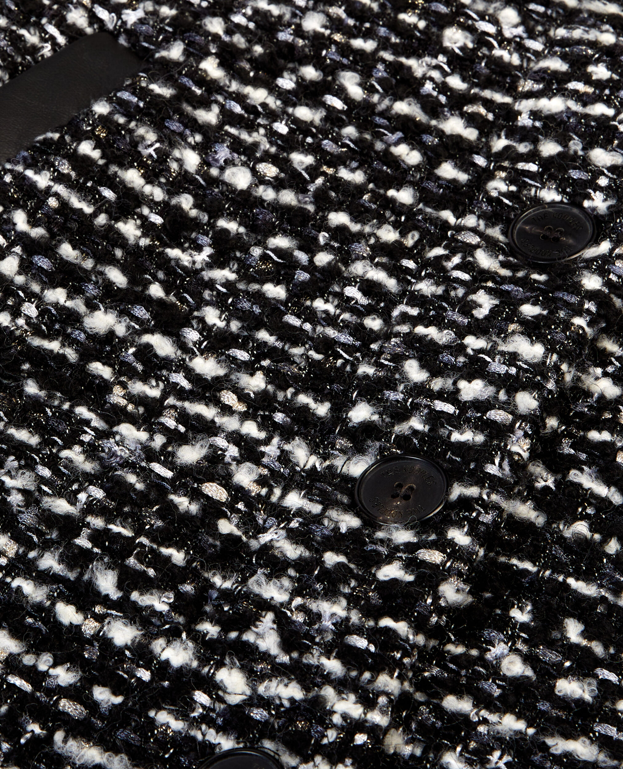 Blouson en tweed noir et blanc, BLACK WHITE, hi-res image number null