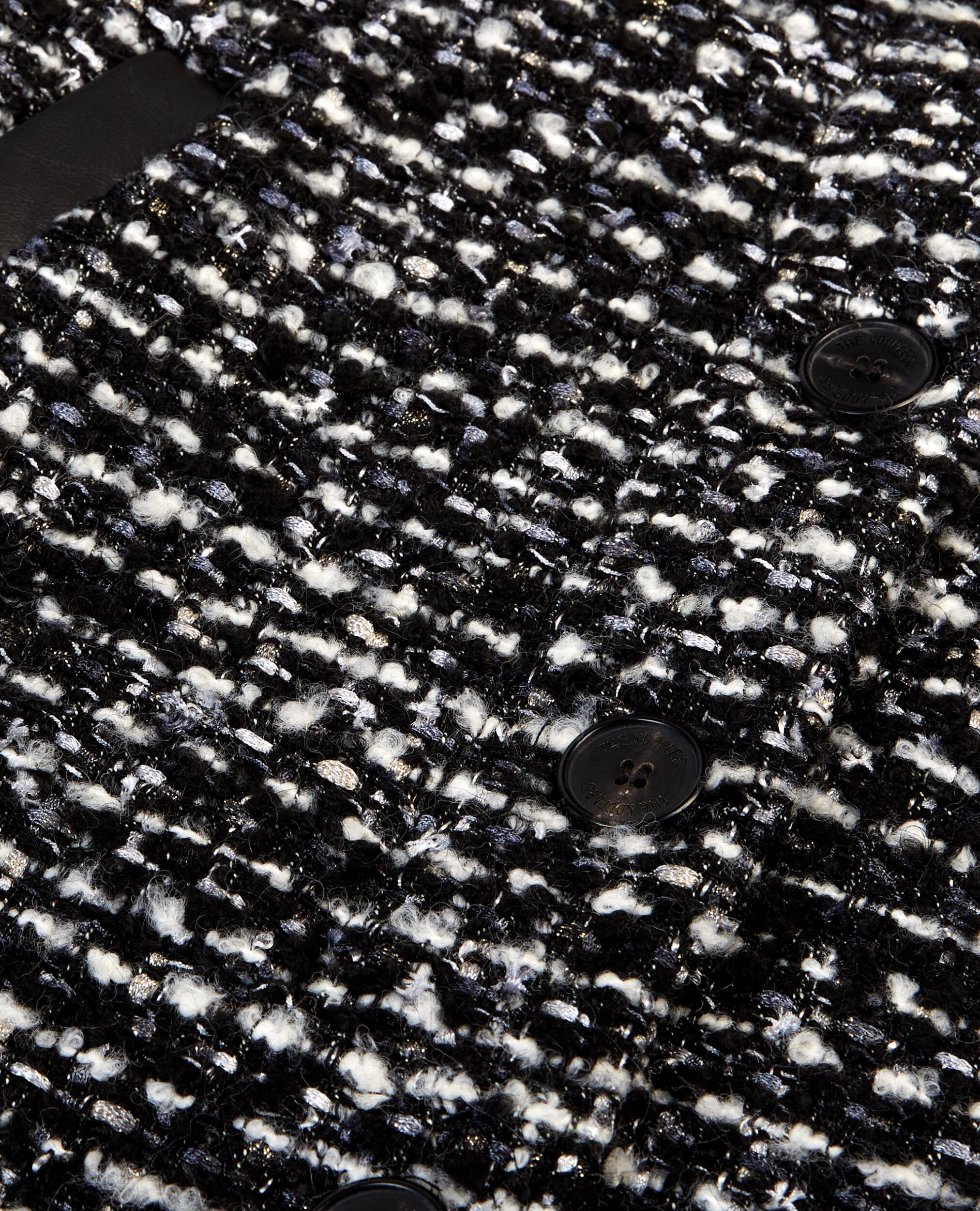 Blouson en tweed noir et blanc, BLACK WHITE, hi-res image number null