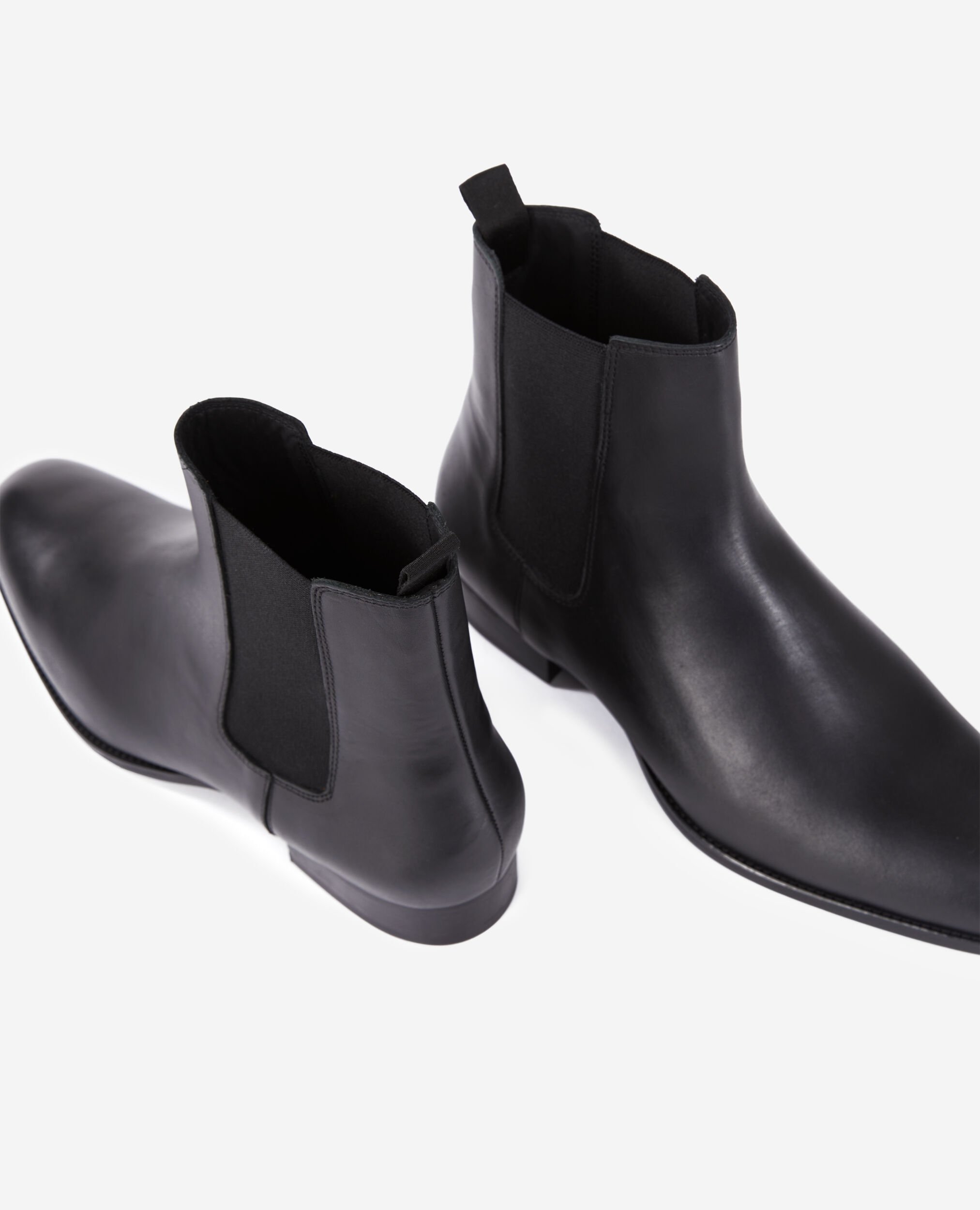 Black leather Chelsea boots, BLACK, hi-res image number null