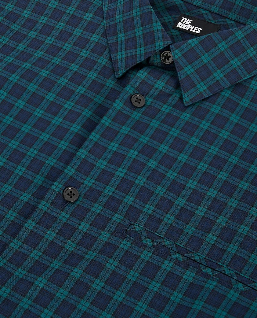 The Kooples MEN NAVY-GREEN small navy and green check shirt