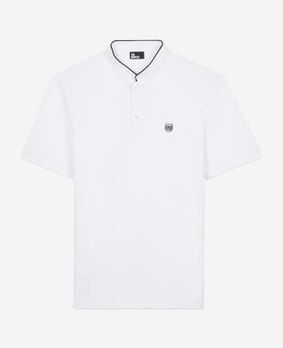 The Kooples H WHITE white pique cotton polo t-shirt