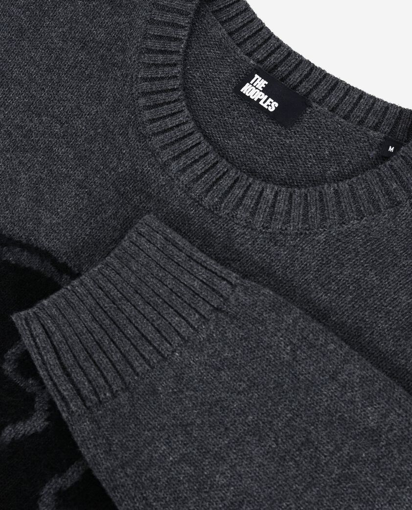 The Kooples HOMBRE DARK GREY MELANGE jersey calavera gris claro