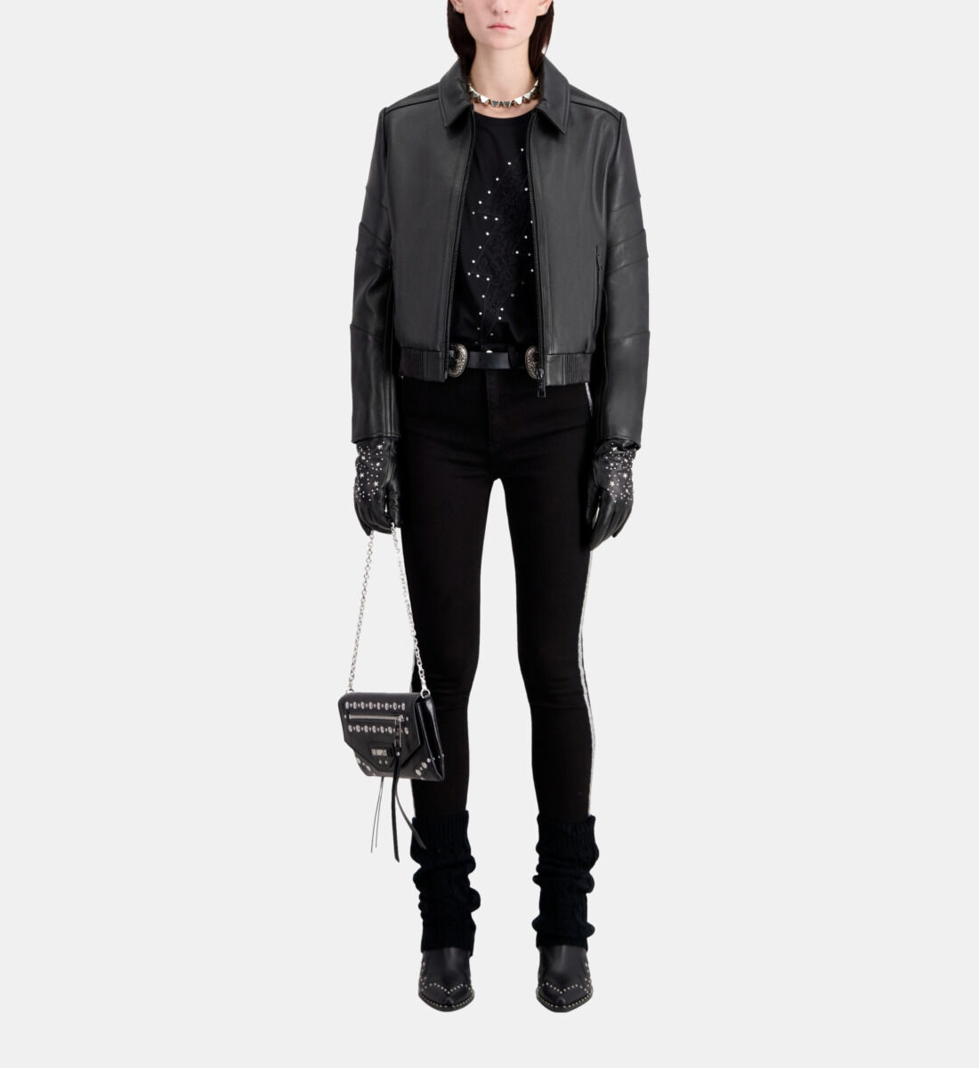 Black leather biker jacket womens uk shop