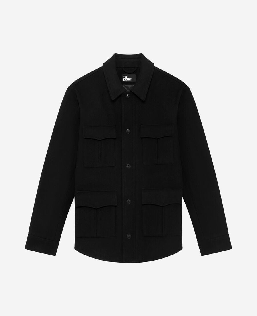 The Kooples HOMME BLACK surchemise en laine noire