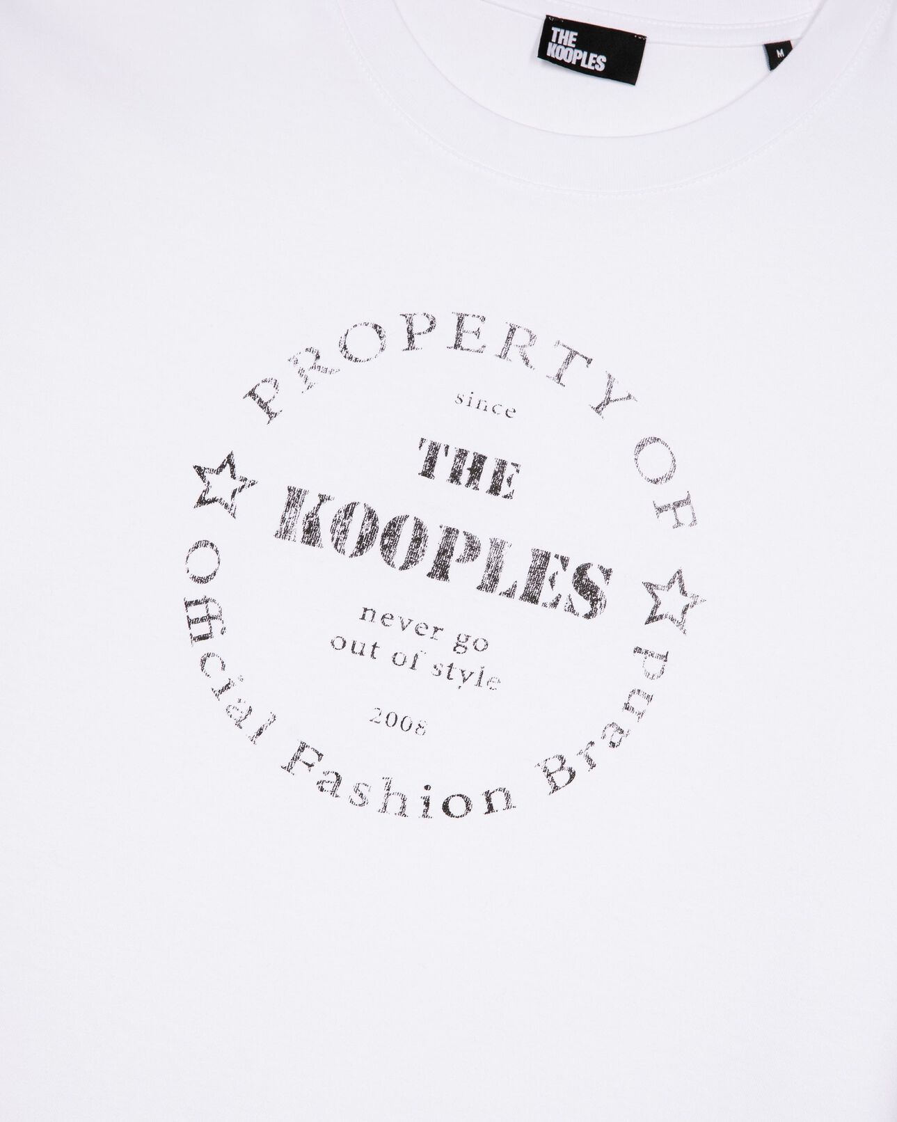 The Kooples MEN WHITE t-shirt with white screen printing