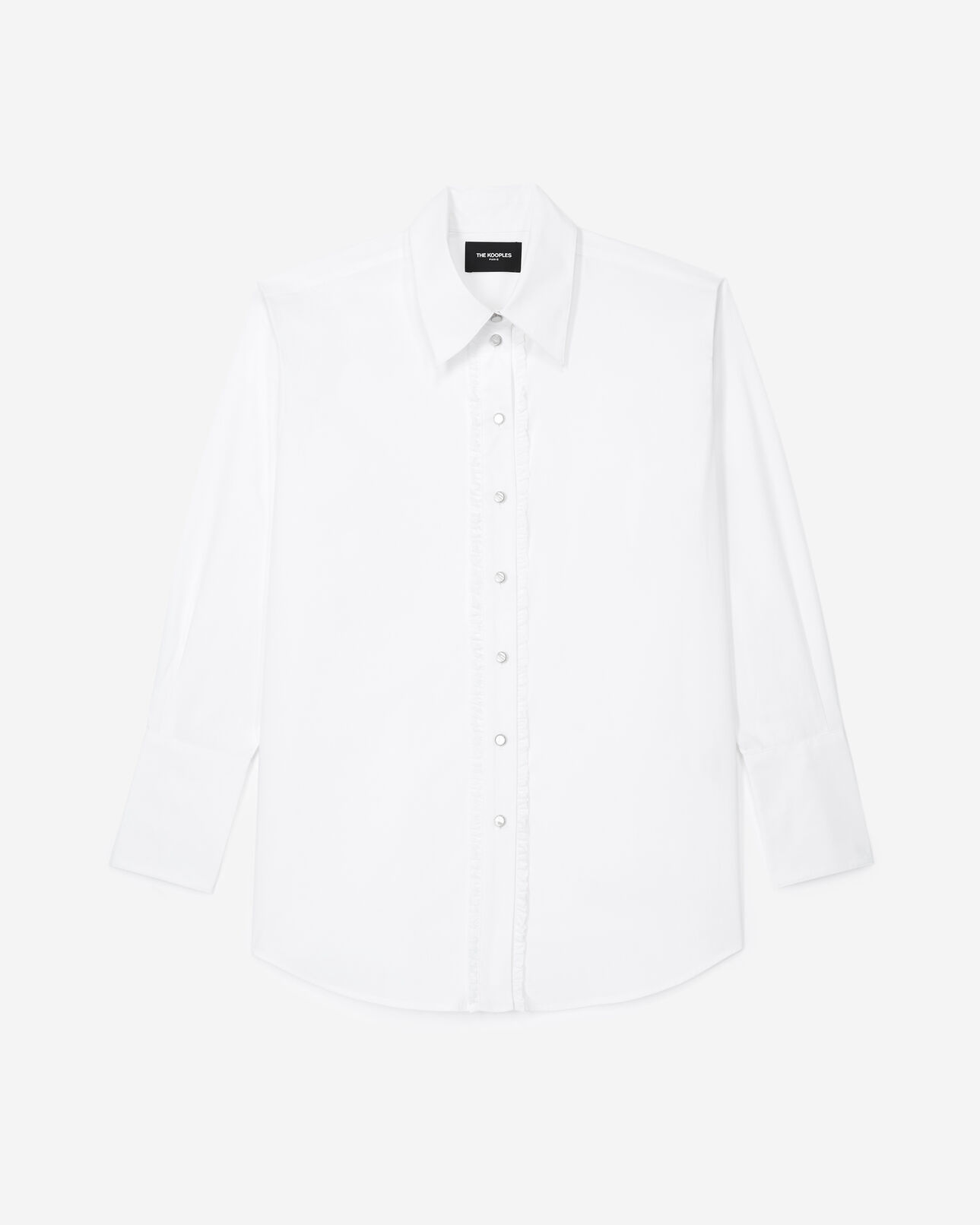 The Kooples WOMEN WHITE white cotton shirt with frills