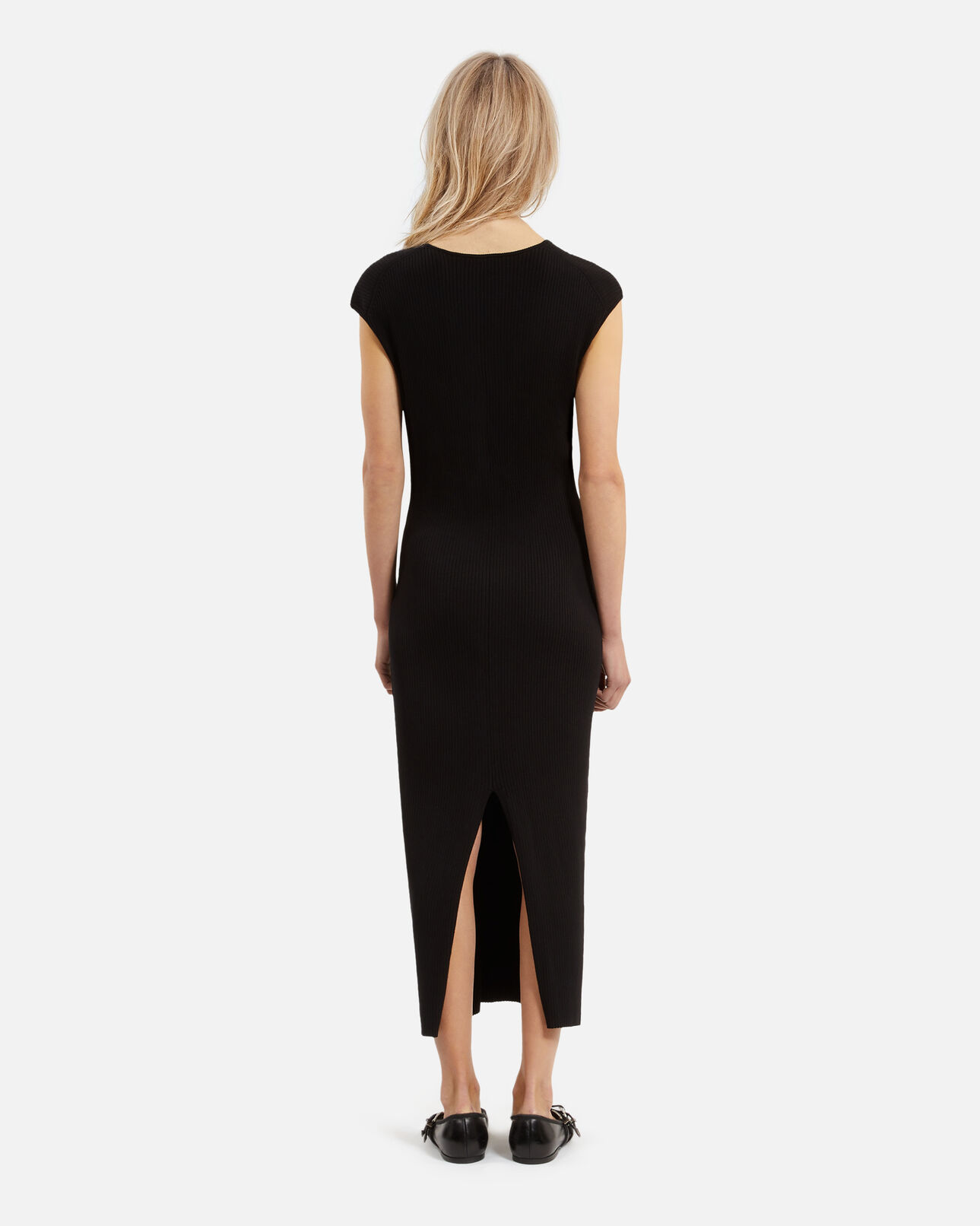 The Kooples WOMEN BLACK black rib-knit maxi dress