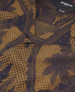 The Kooples HOMME NAVY / BROWN chemise chic bleu marine motif bandana