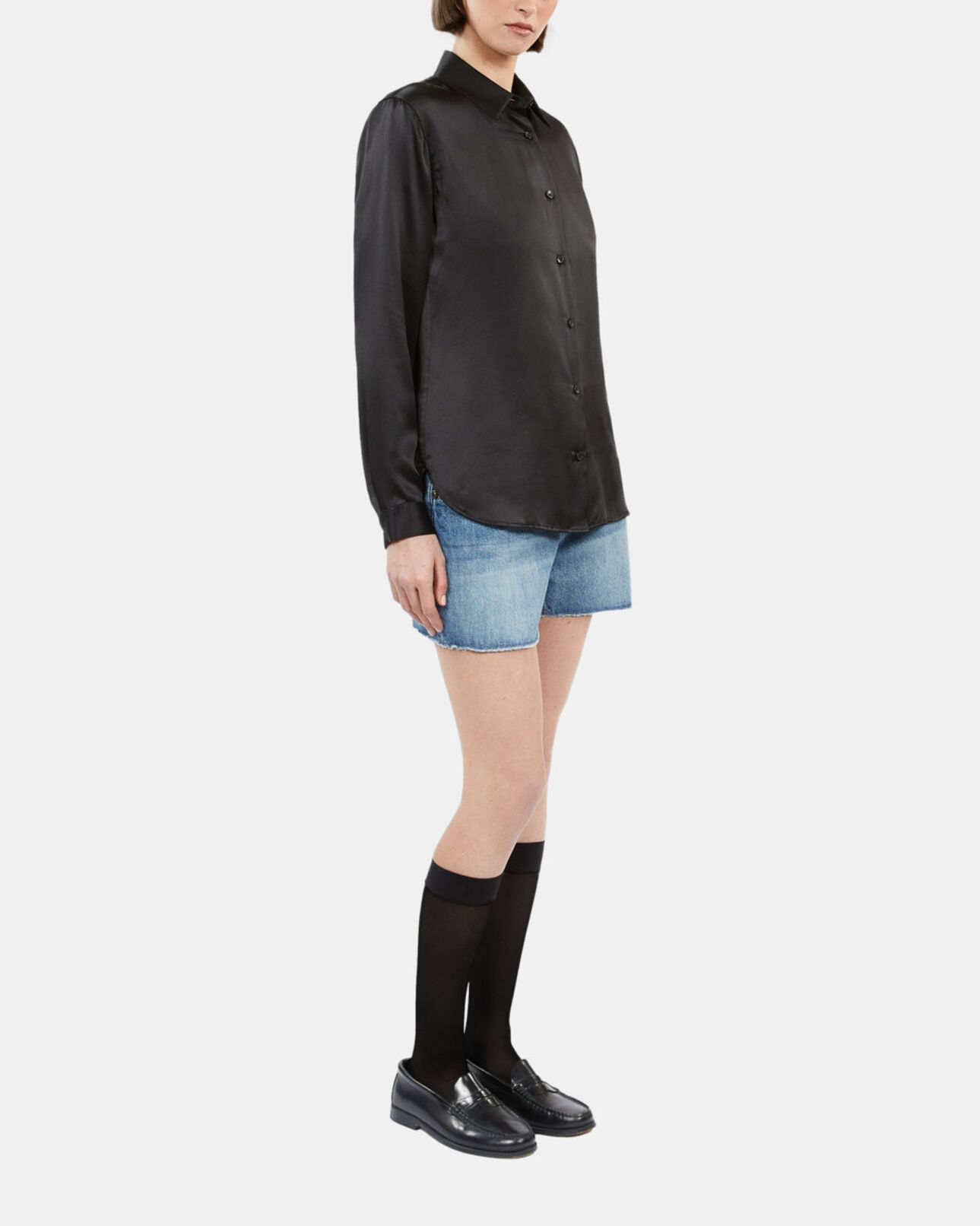 The Kooples DAMEN BLACK schwarzes hemd aus seide