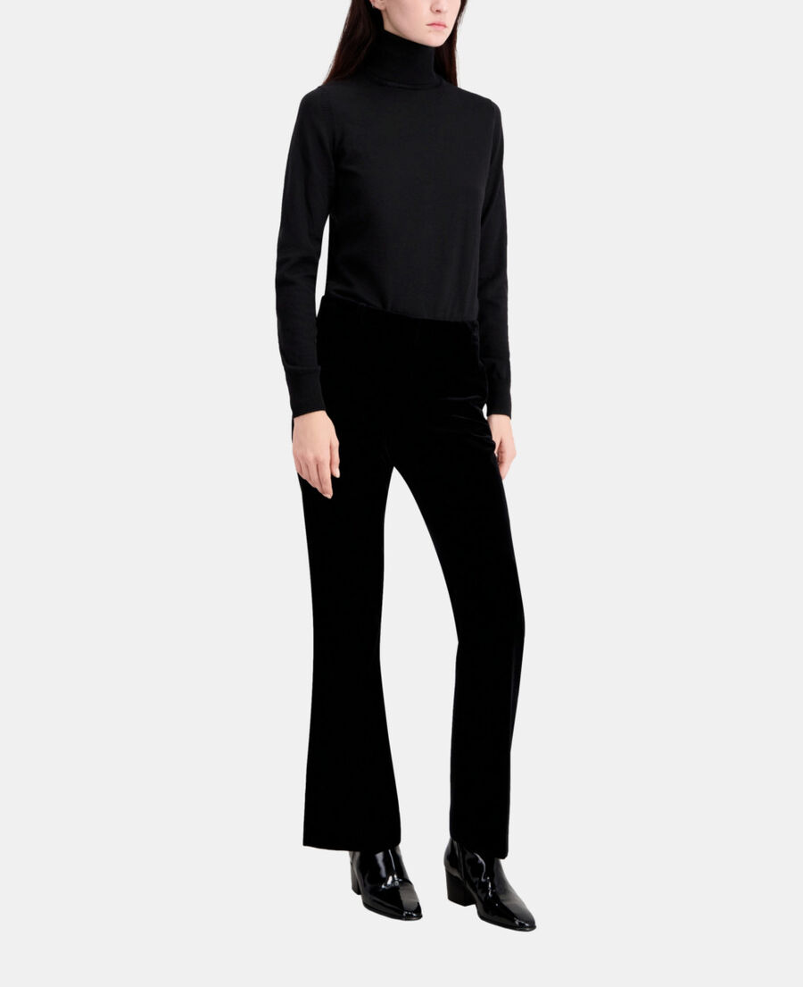 black velvet suit trousers