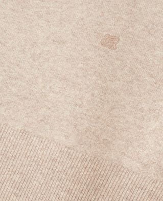 The Kooples HOMBRE BEIGE MELANGE jersey de cachemira beige con cuello de pico