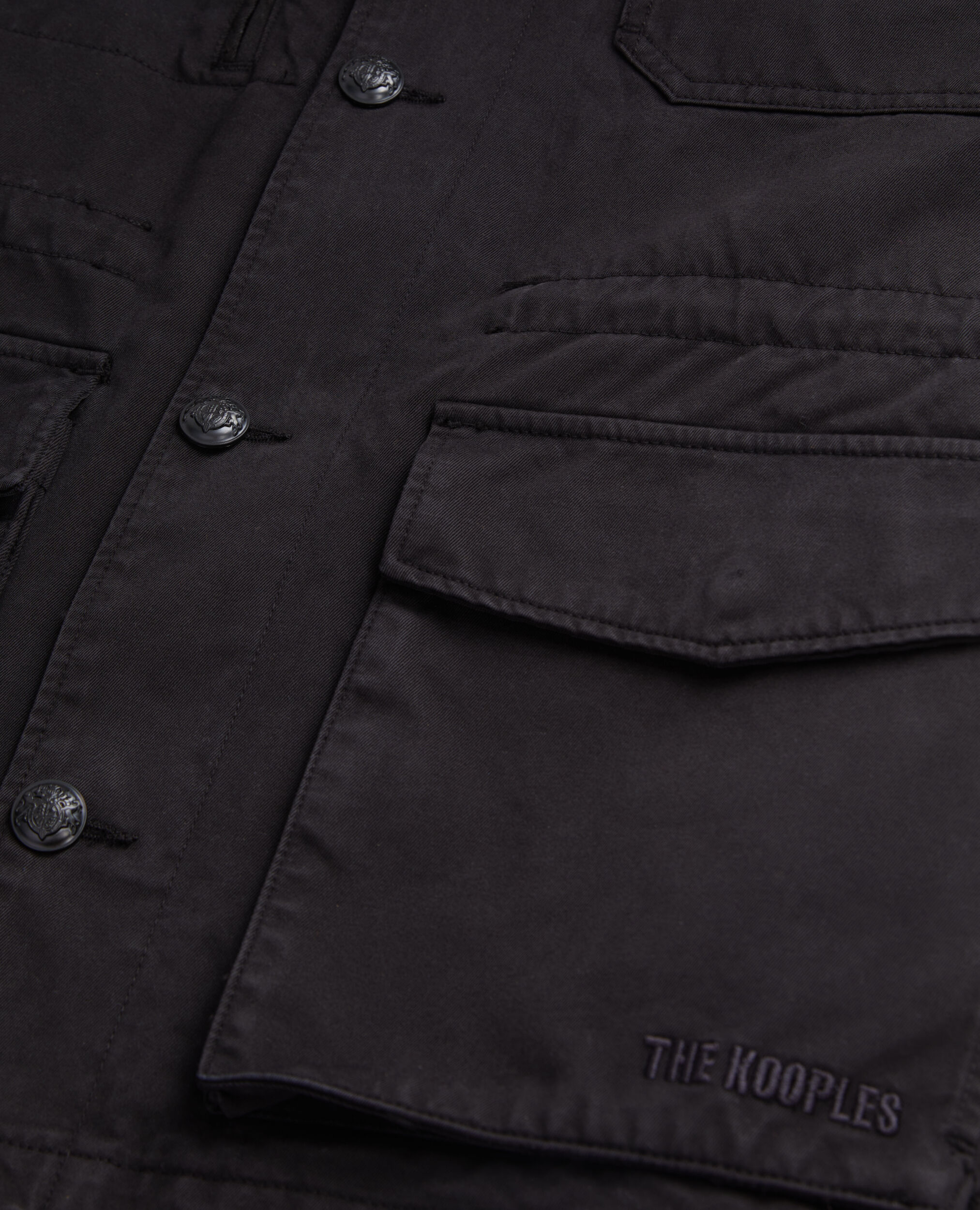 Black denim worker jacket, BLACK, hi-res image number null