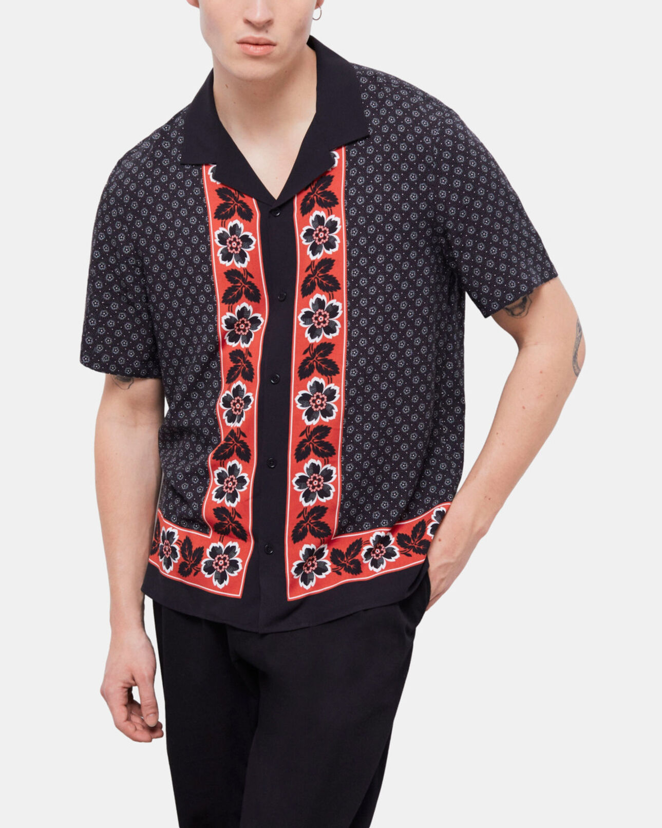 The Kooples HOMME BLACK chemise imprimée