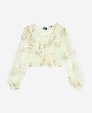 The Kooples FEMME YELLOW top imprimé fleuri jaune
