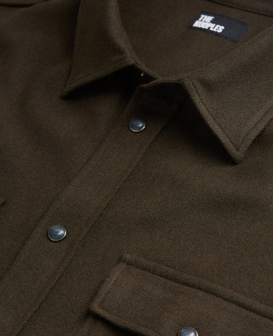 khaki shirt with classic collar