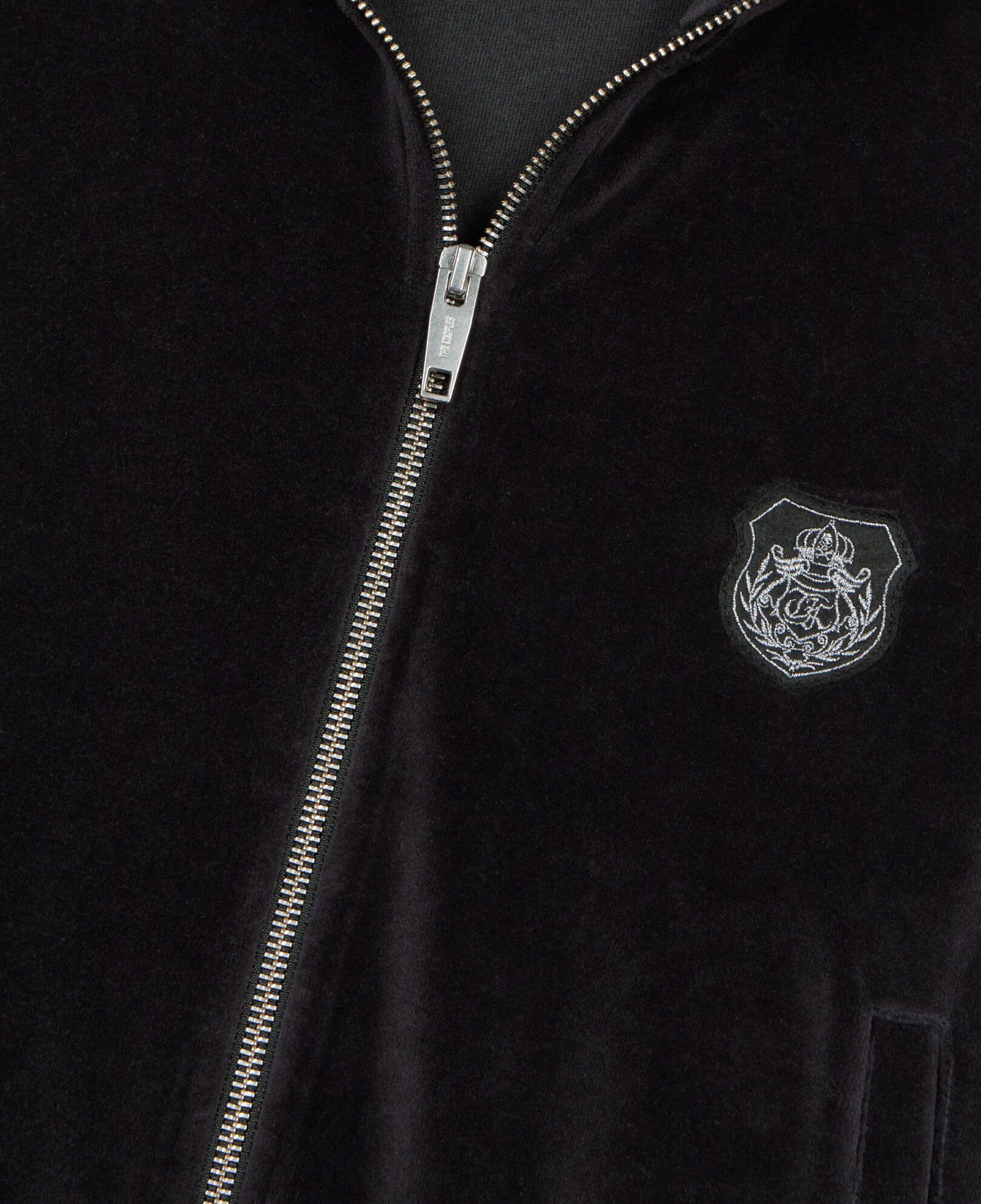 The Kooples FEMME BLACK sweatshirt logo en velours noir