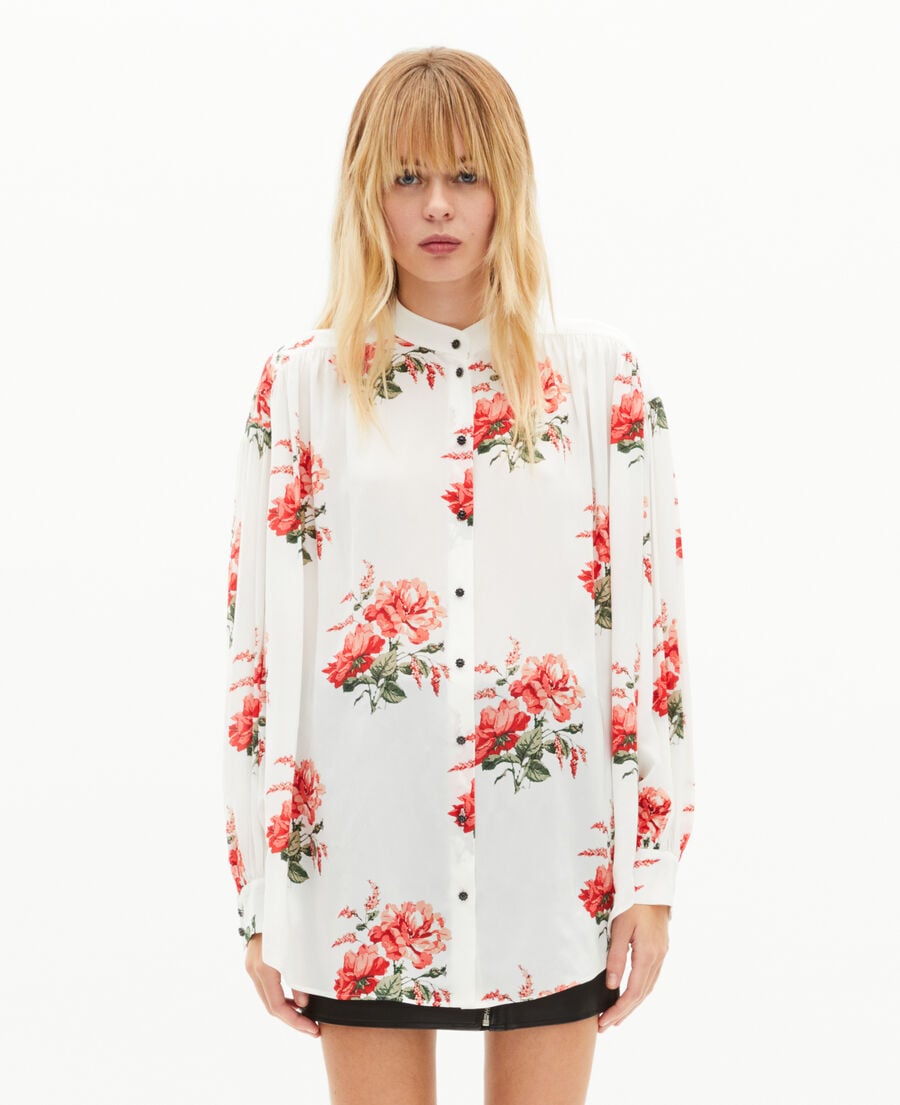The Kooples DAMEN WHITE - RED hemd mit blumendruck wei&szlig;