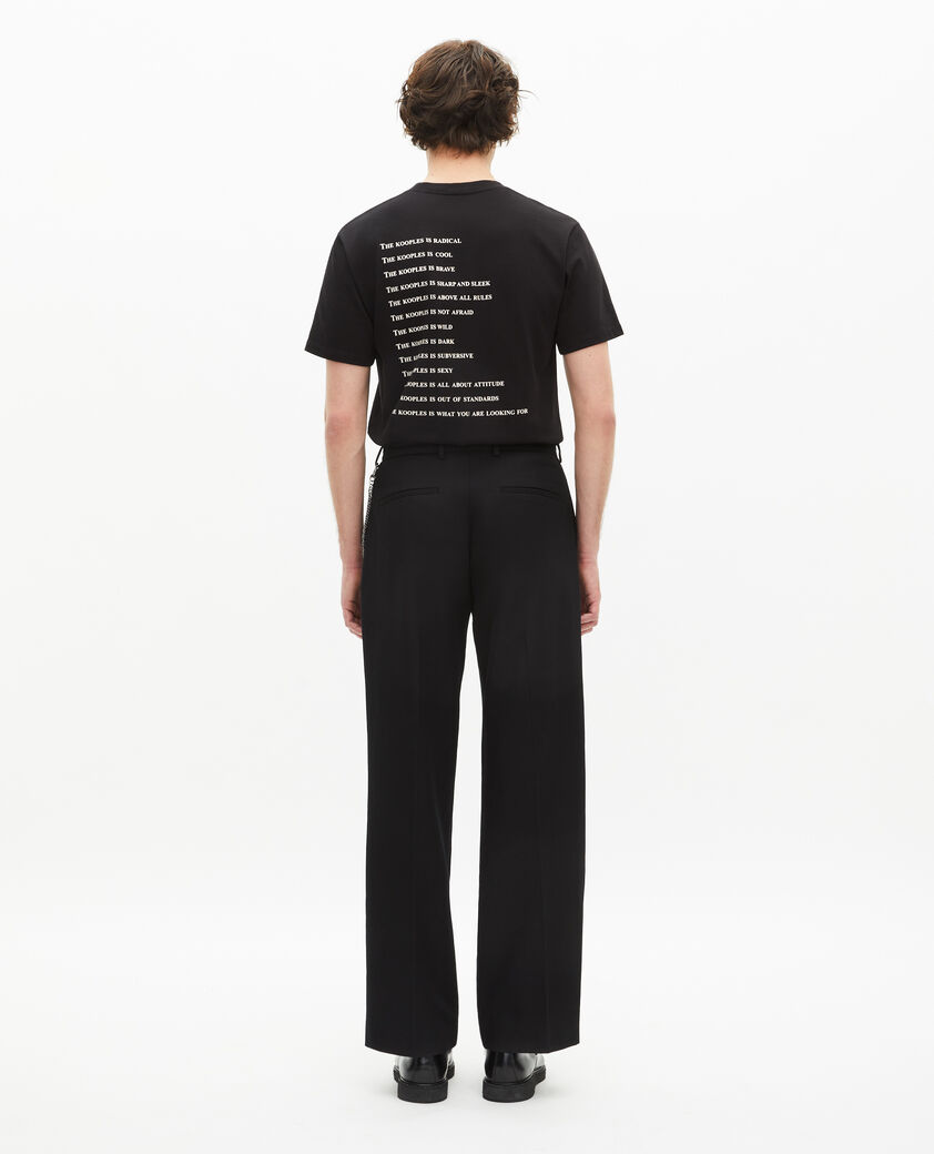 The Kooples HOMME BLACK pantalon en laine coupe large noir