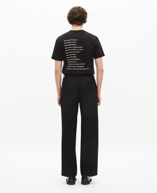 The Kooples HOMME BLACK pantalon en laine coupe large noir