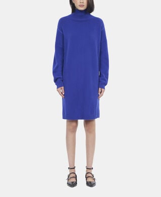 The Kooples FEMME BLUE ELECTRIC robe pull courte en cachemire bleu électrique