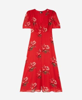 The Kooples F RED / GREEN red floral print maxi dress