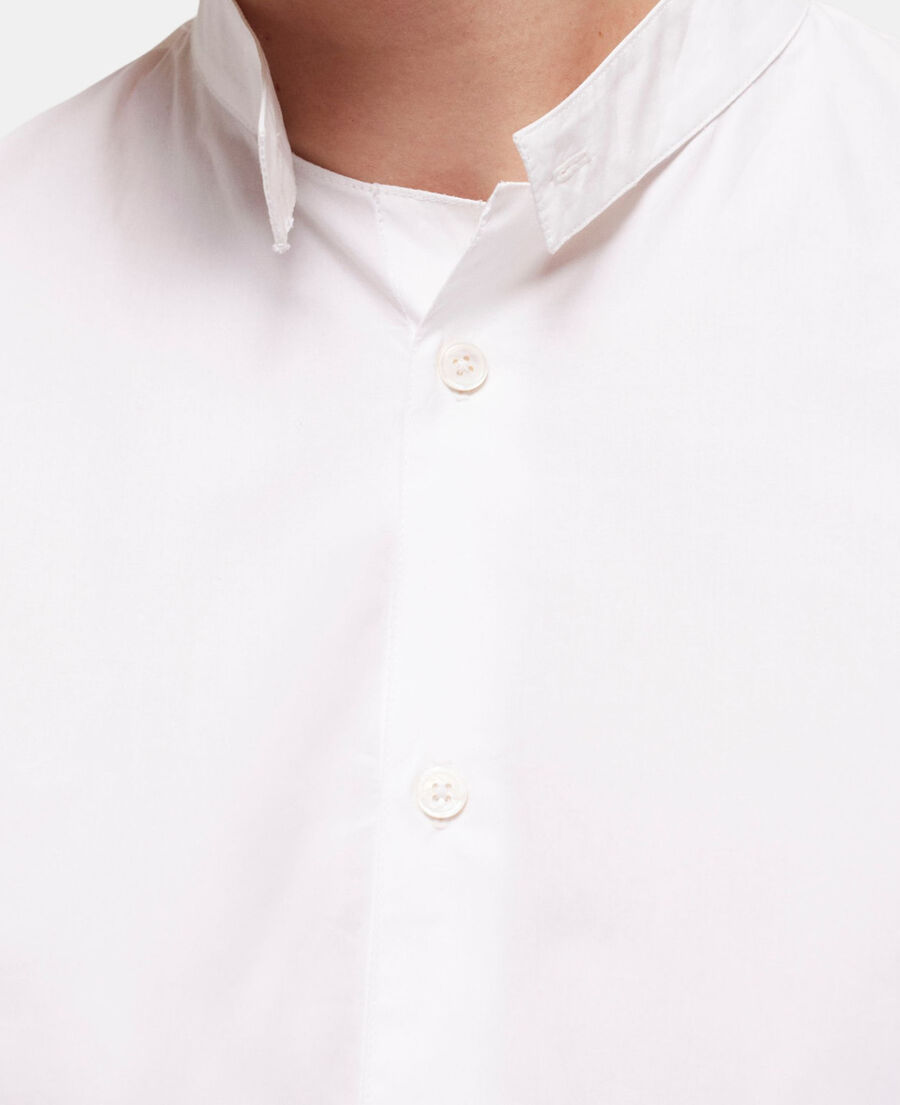slim-fit white shirt with officer collar