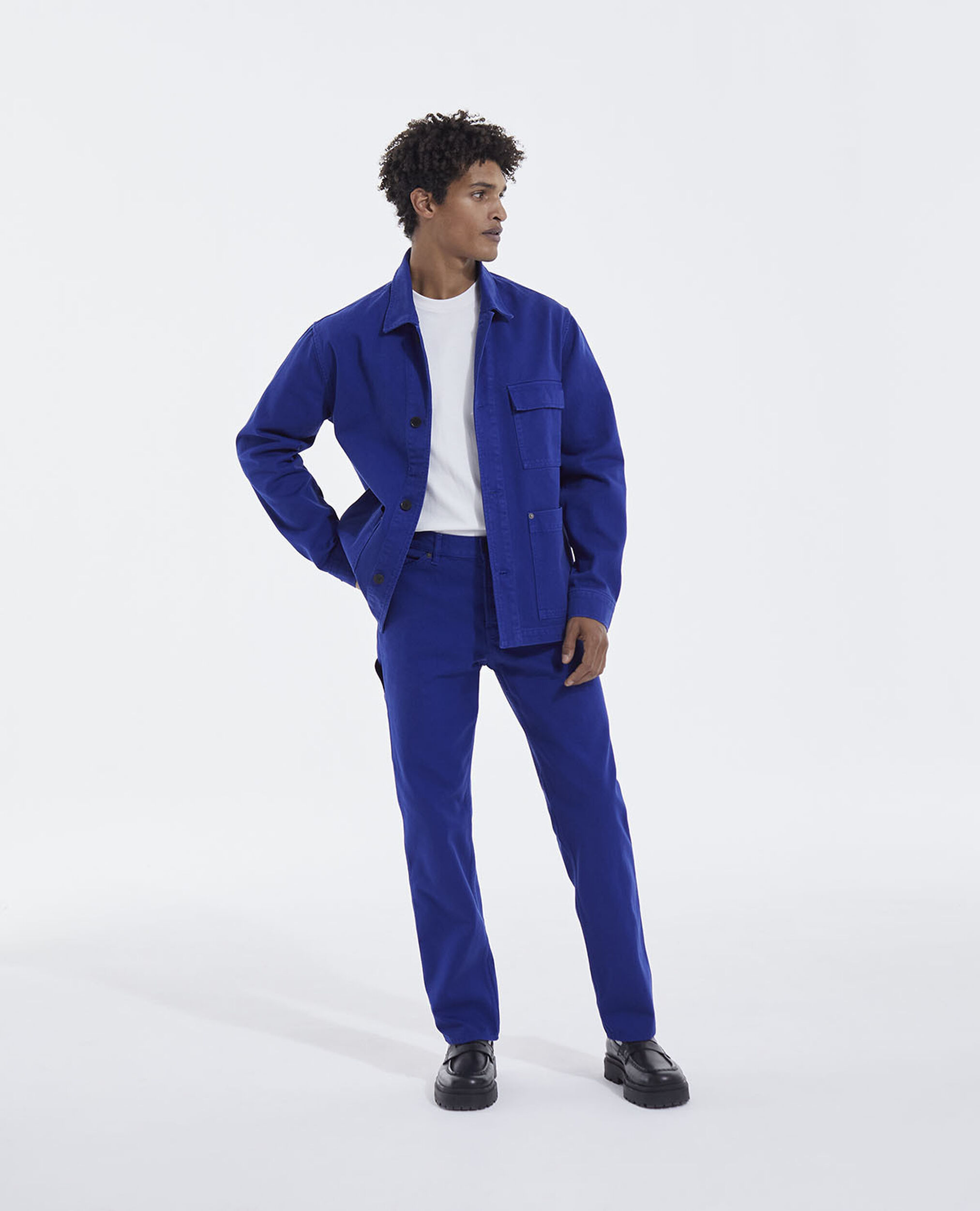 Blue canvas jacket with patch pockets, BLUE, hi-res image number null