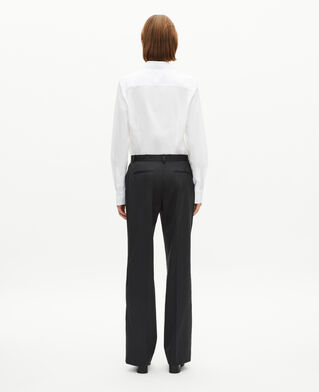 The Kooples FEMME ANTHRACITE pantalon droit en laine gris fonc&eacute;