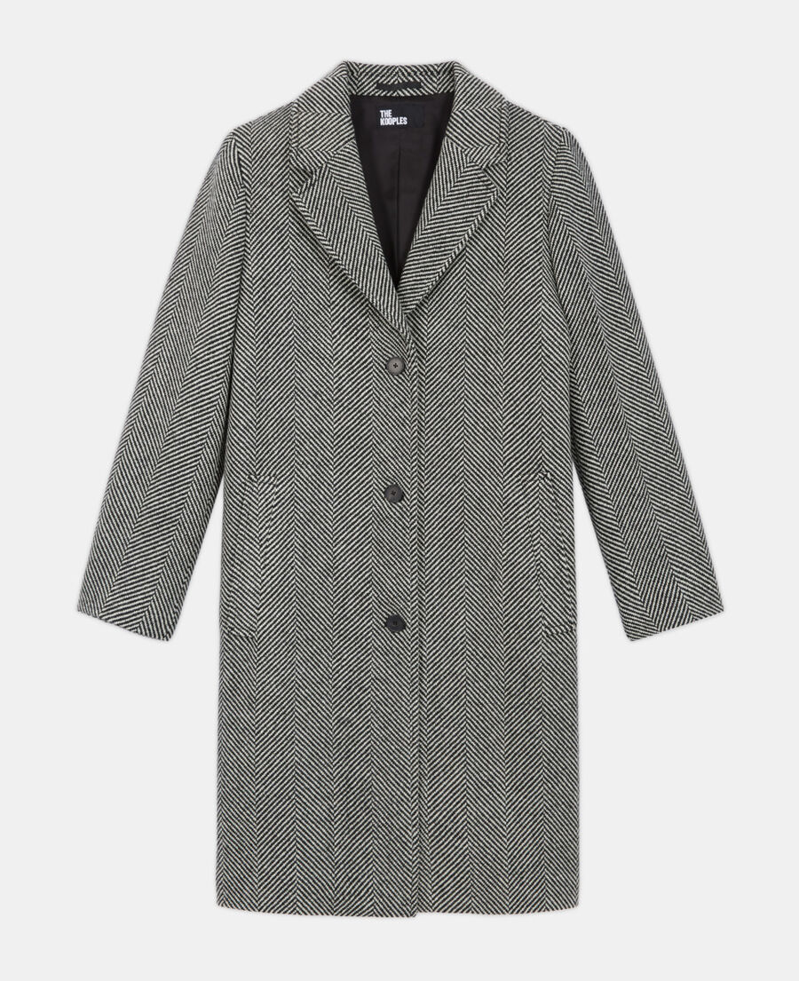 wool coat with pattern