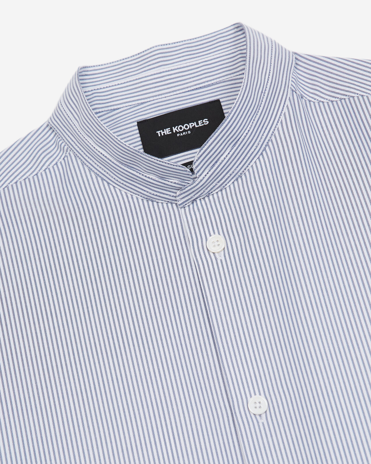The Kooples MEN WHITE - BLUE blue and white officer-collar shirt