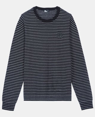 The Kooples HOMME BLACK / WHITE pull en laine &agrave; rayures