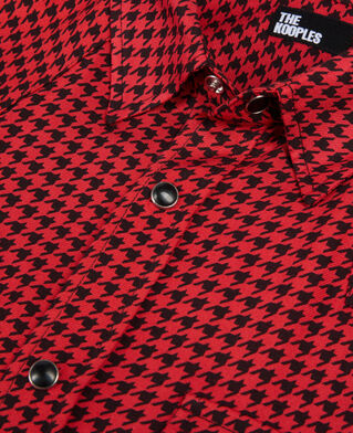 The Kooples HOMME BLACK - RED chemise pied de poule noir et rouge