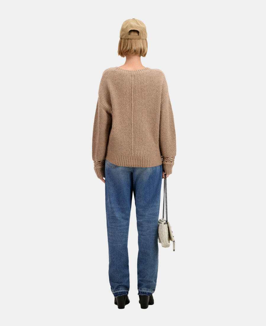 camel wool-blend sweater