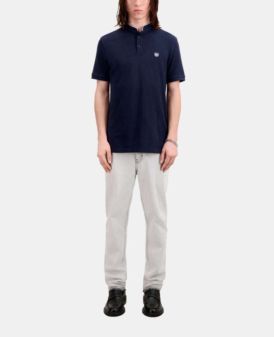 The Kooples H NAVY navy blue cotton polo t-shirt
