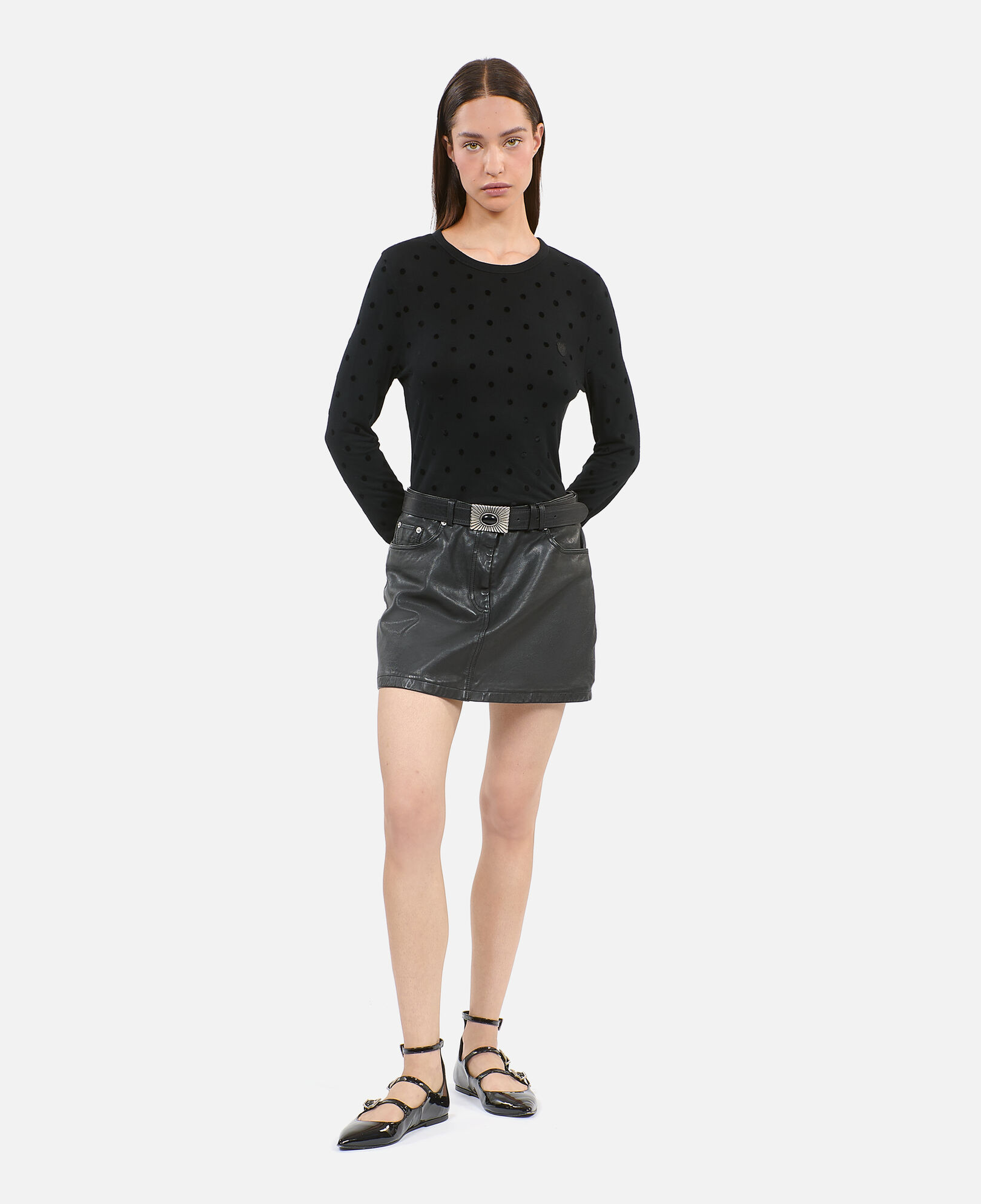 The Kooples WOMEN BLACK black long-sleeved t-shirt