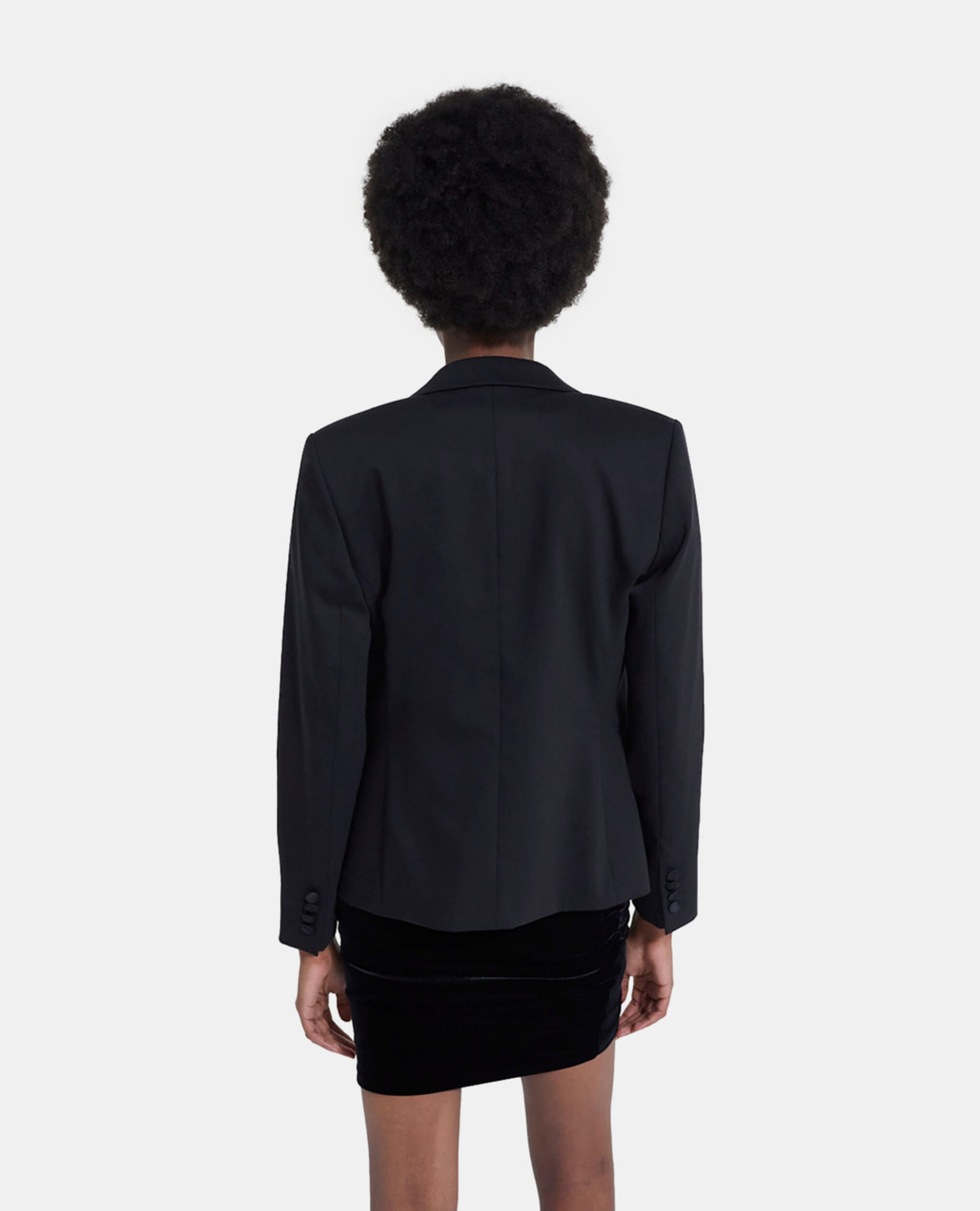 Black wool suit jacket, BLACK, hi-res image number null