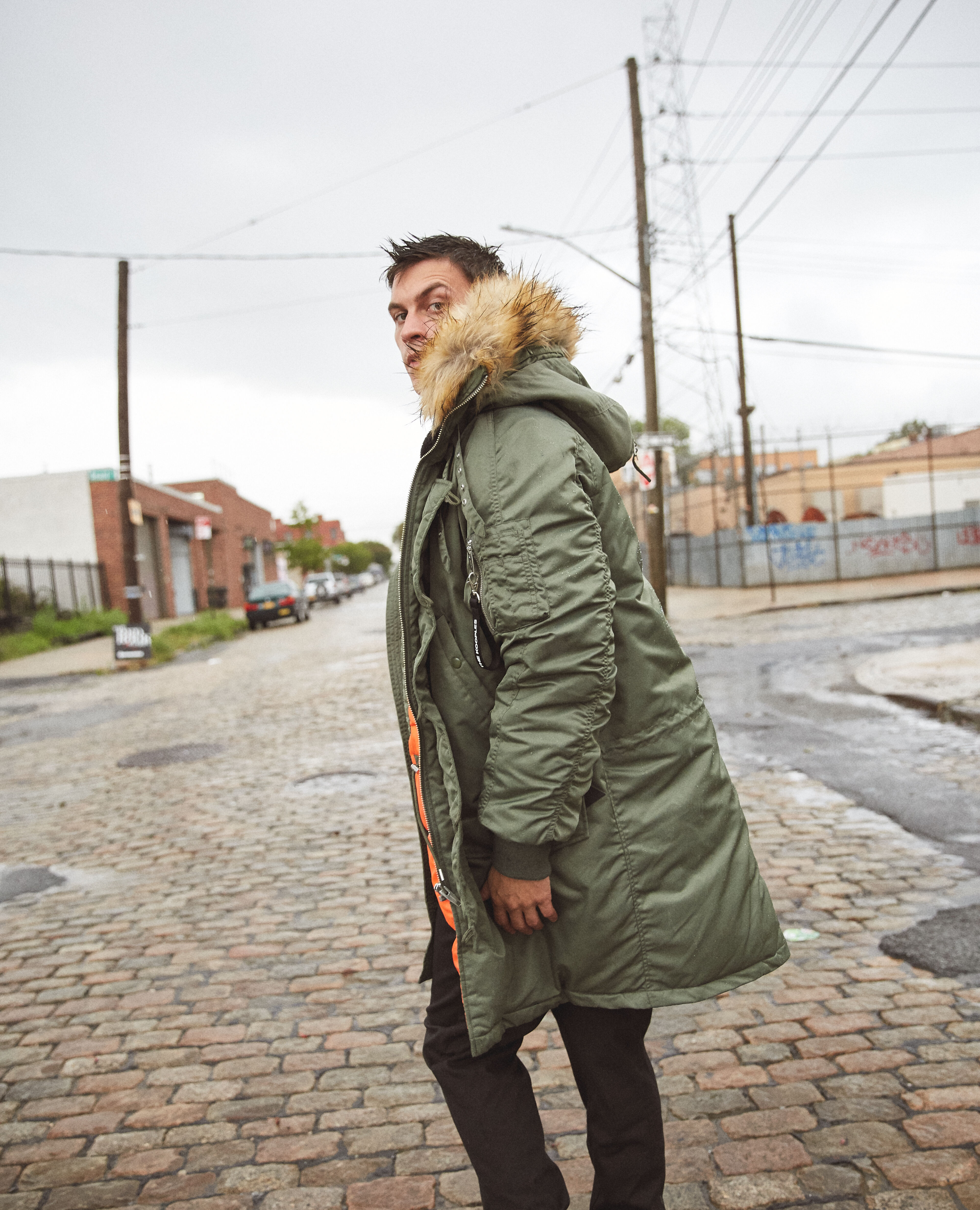 Parka shop homme long