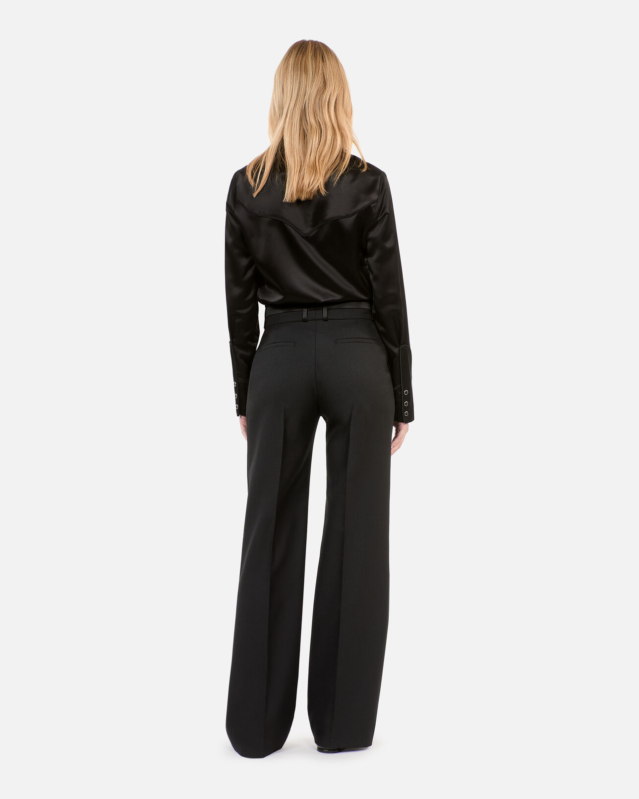 The Kooples WOMEN BLACK black wide-leg suit trousers