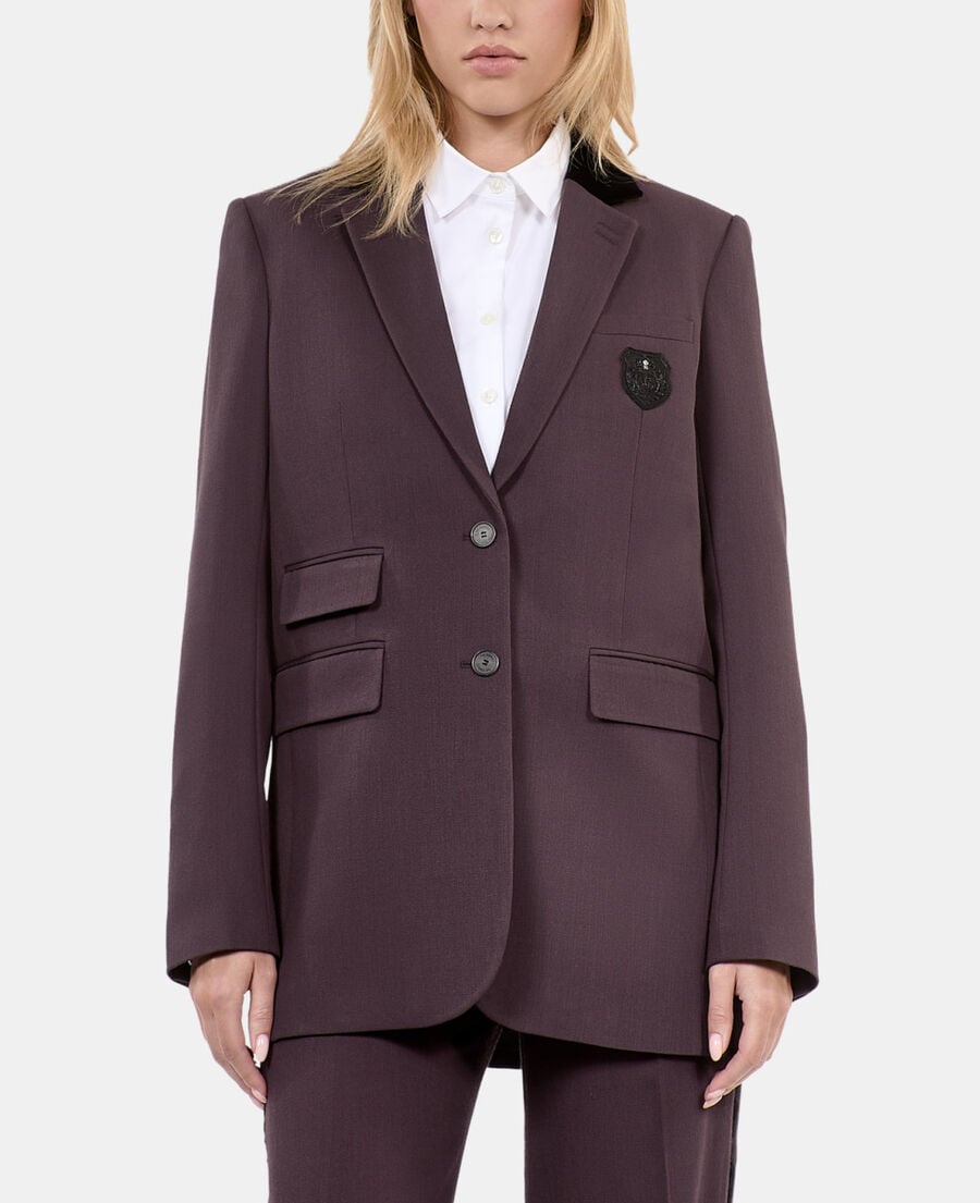 The Kooples FEMME BROWN veste tailleur en laine marron