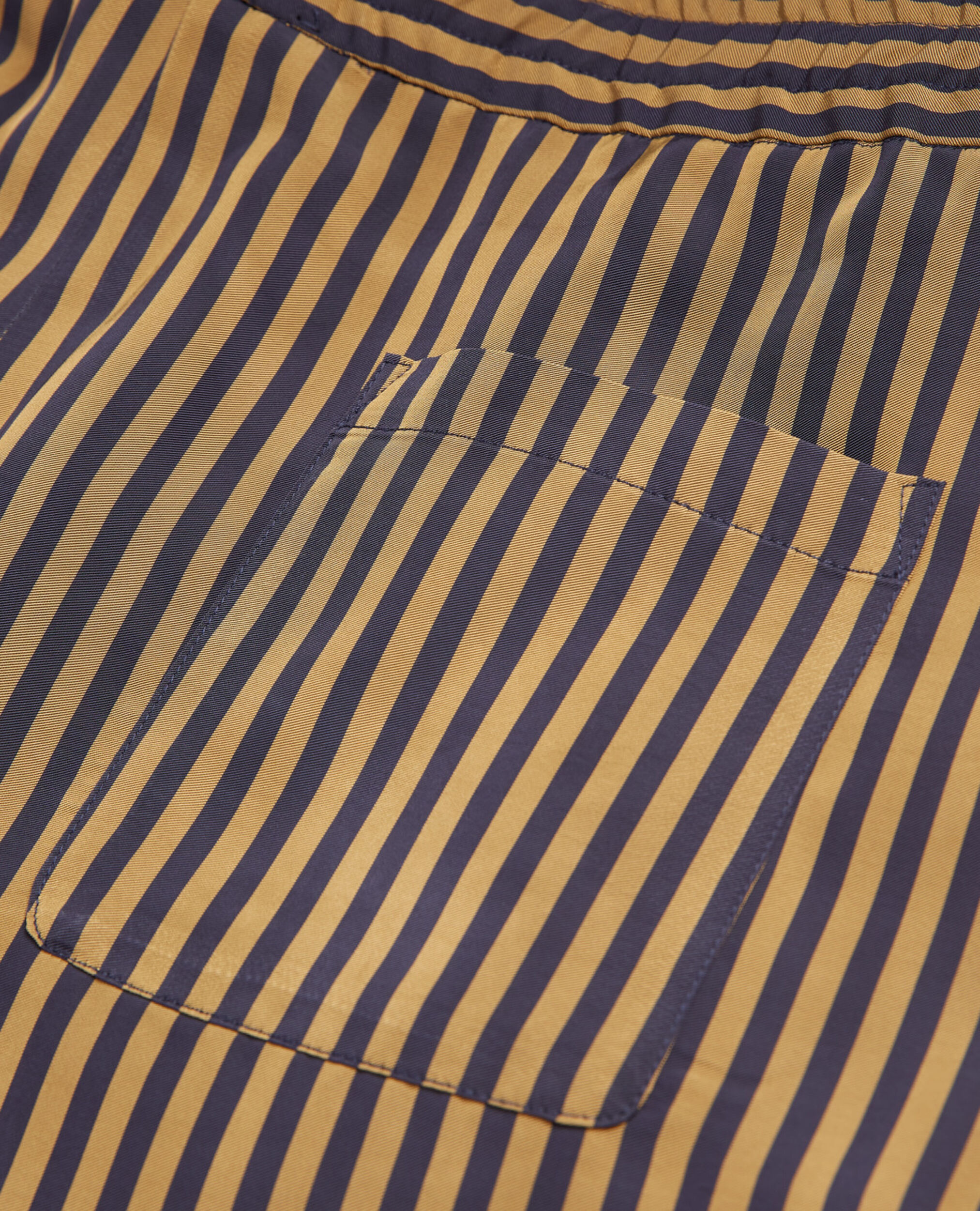 Flowing straight-cut striped blue pants, NAVY / BROWN, hi-res image number null