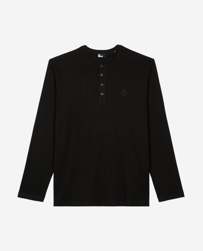 The Kooples HOMME BLACK t-shirt manches longues avec blason noir