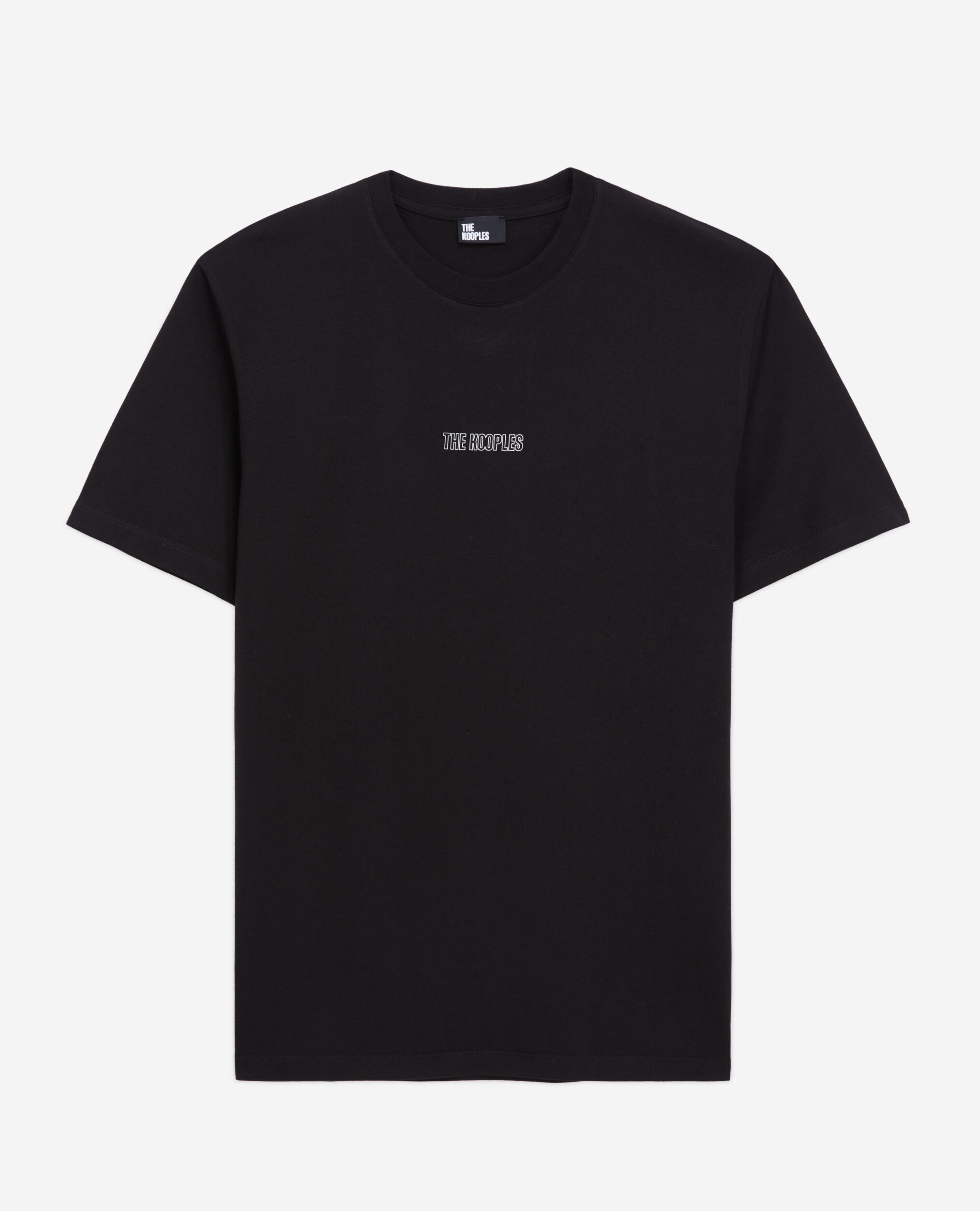 Men's black t-shirt with logo, BLACK, hi-res image number null