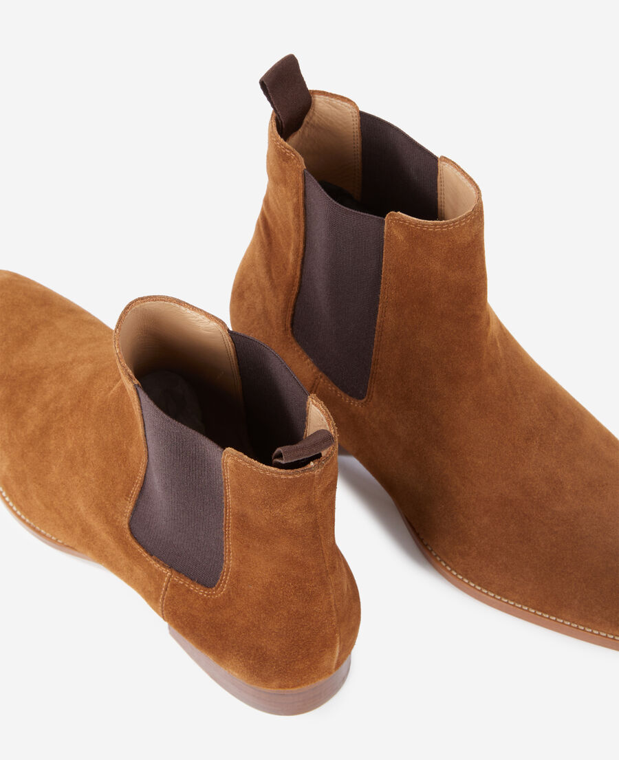 bottines chelsea en cuir marron